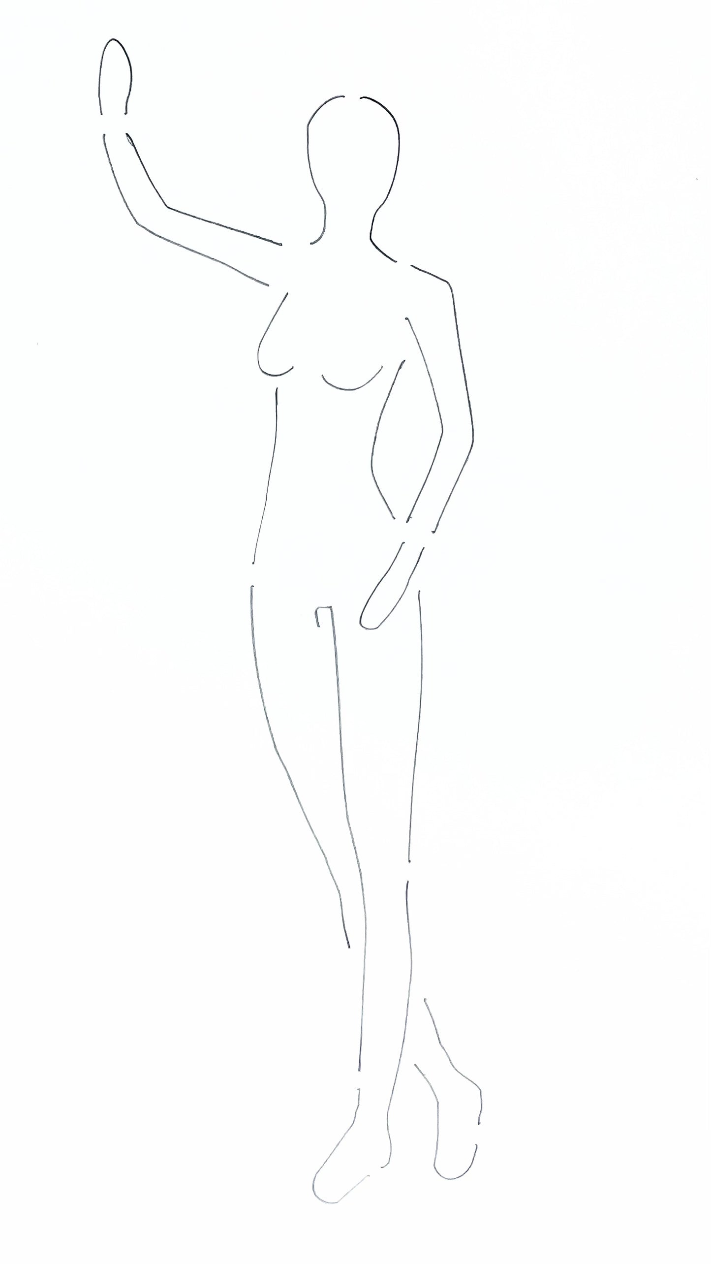 CROQI WOMAN TALL Hand on Wall Pose 25x10cm