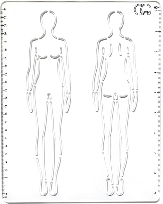 CROQI WOMAN TALL Double Stencil Front and Back 25x20cm