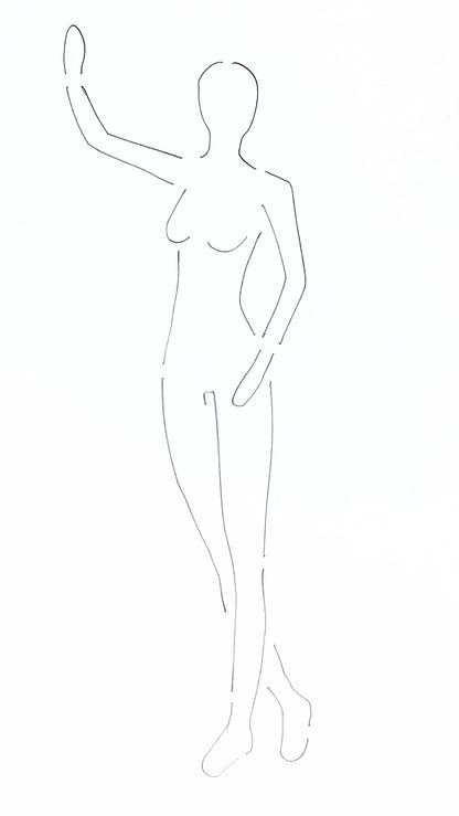CROQI WOMAN TALL Hand on Wall Pose 25x10cm